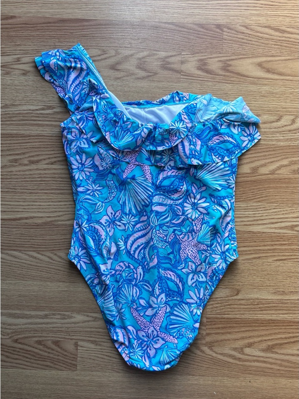 Lilly Pulitzer Caelum One Piece Swimsuit Sound The Sirens Amalfi Blue